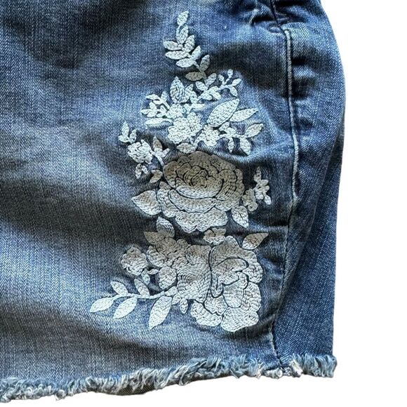 Torrid Eureka Embroidered 3.5" High Rise Denim Shorts Distressed Floral 16 NWT - Picture 4 of 5